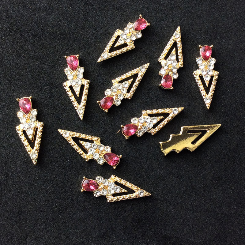 LX2 #200-215 2PCS Rhinestone Double Arrow Nail Charm