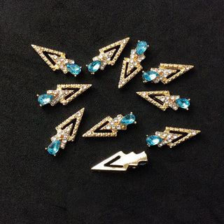 LX2 #200-215 2PCS Rhinestone Double Arrow Nail Charm