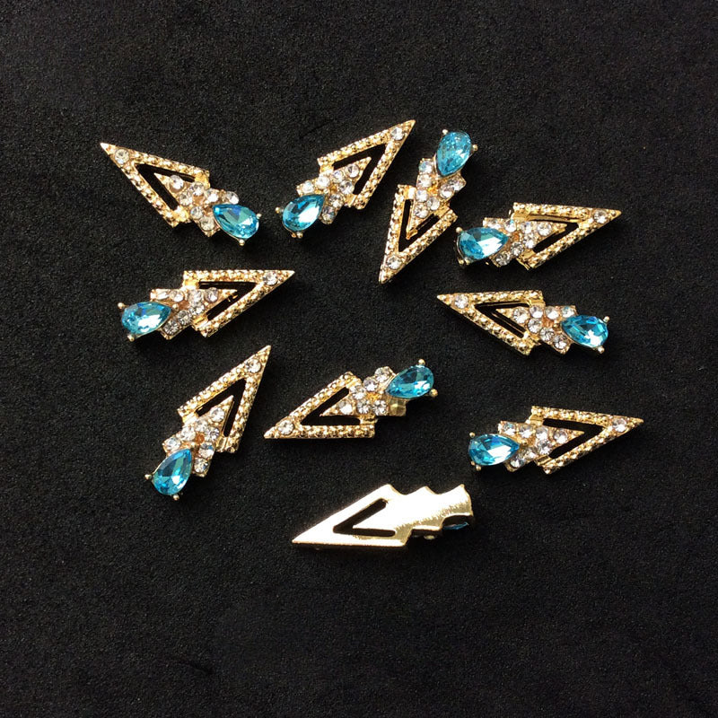 LX2 #200-215 2PCS Rhinestone Double Arrow Nail Charm