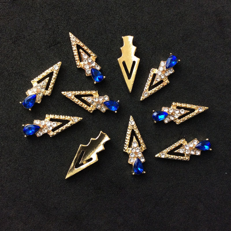 LX2 #200-215 2PCS Rhinestone Double Arrow Nail Charm