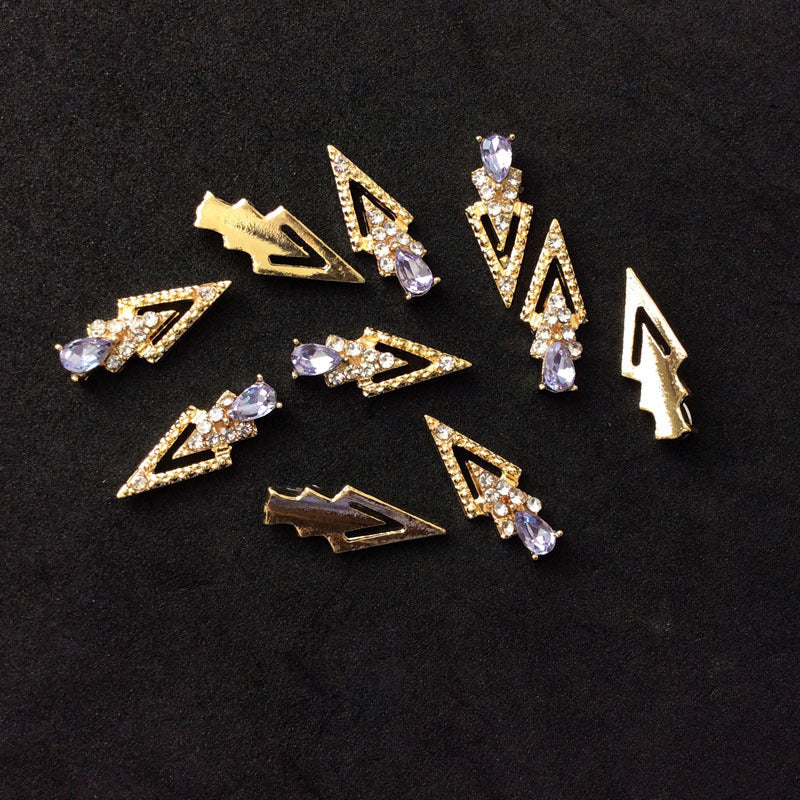 LX2 Rhinestone Double Arrow Nail Charm