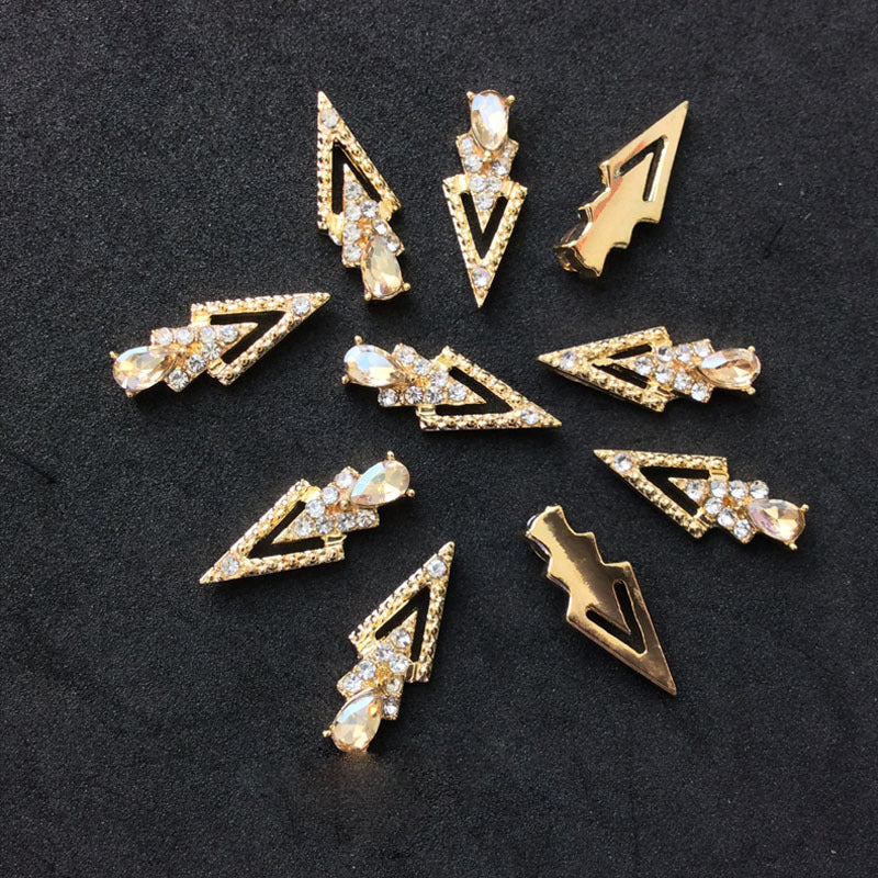 LX2 #200-215 2PCS Rhinestone Double Arrow Nail Charm