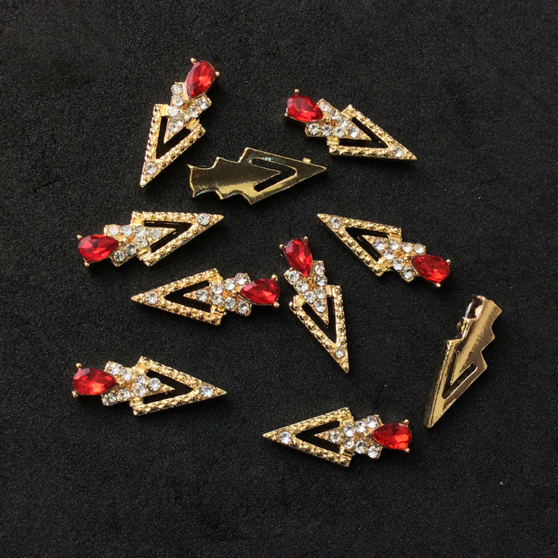 LX2 #200-215 2PCS Rhinestone Double Arrow Nail Charm