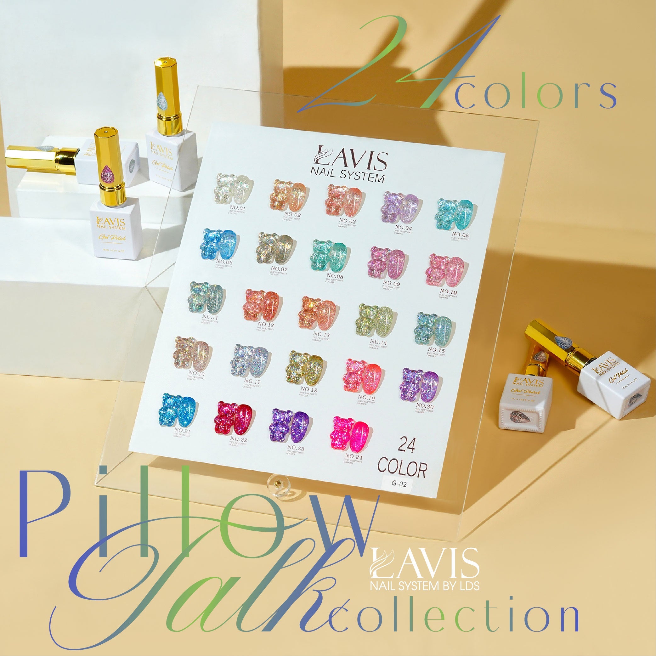 LAVIS Glitter G02 - 05 - Gel Polish 0.5 oz - Pillow Talk Collection