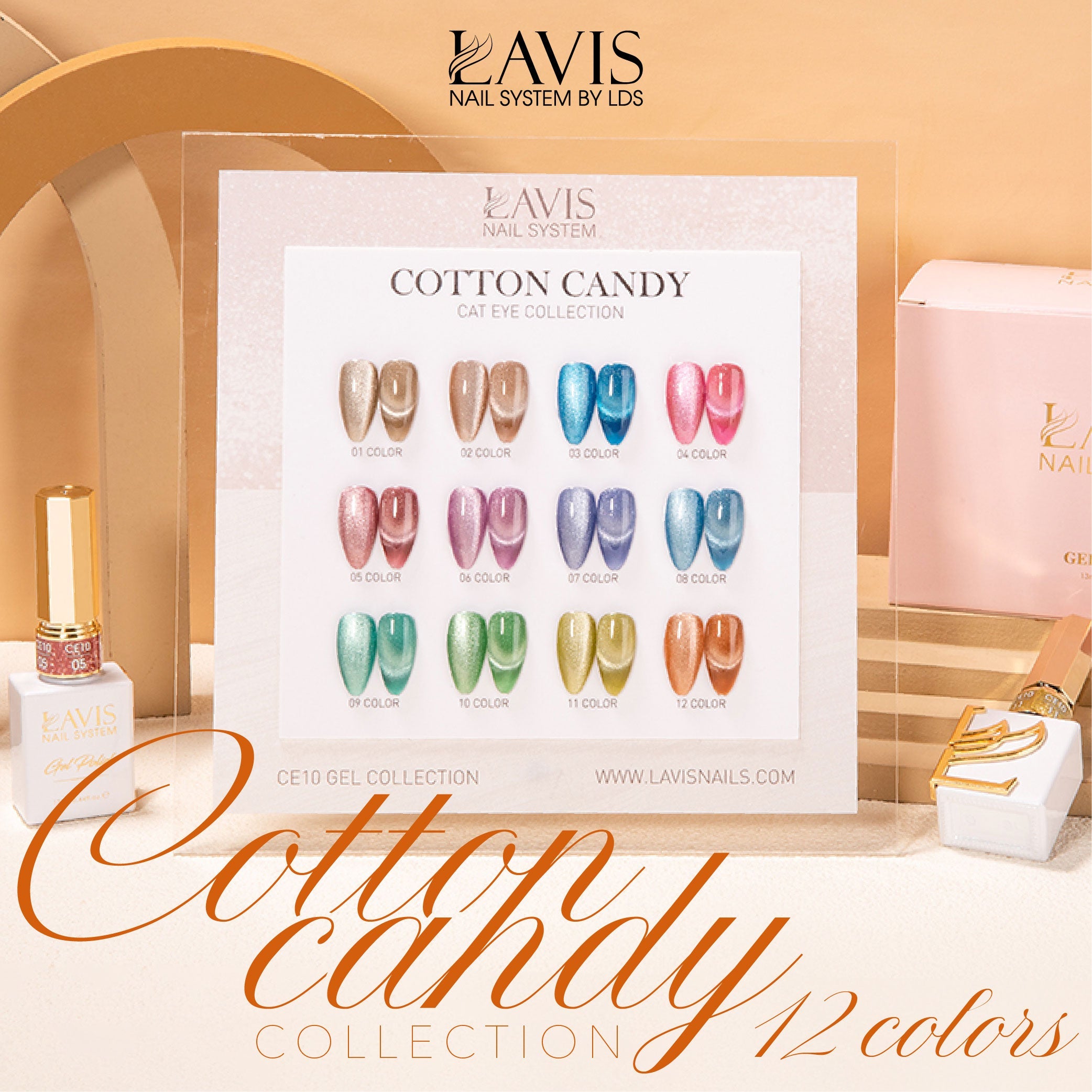 LAVIS Cat Eyes CE10 - Gel Polish 0.5oz - Cotton Candy Collection