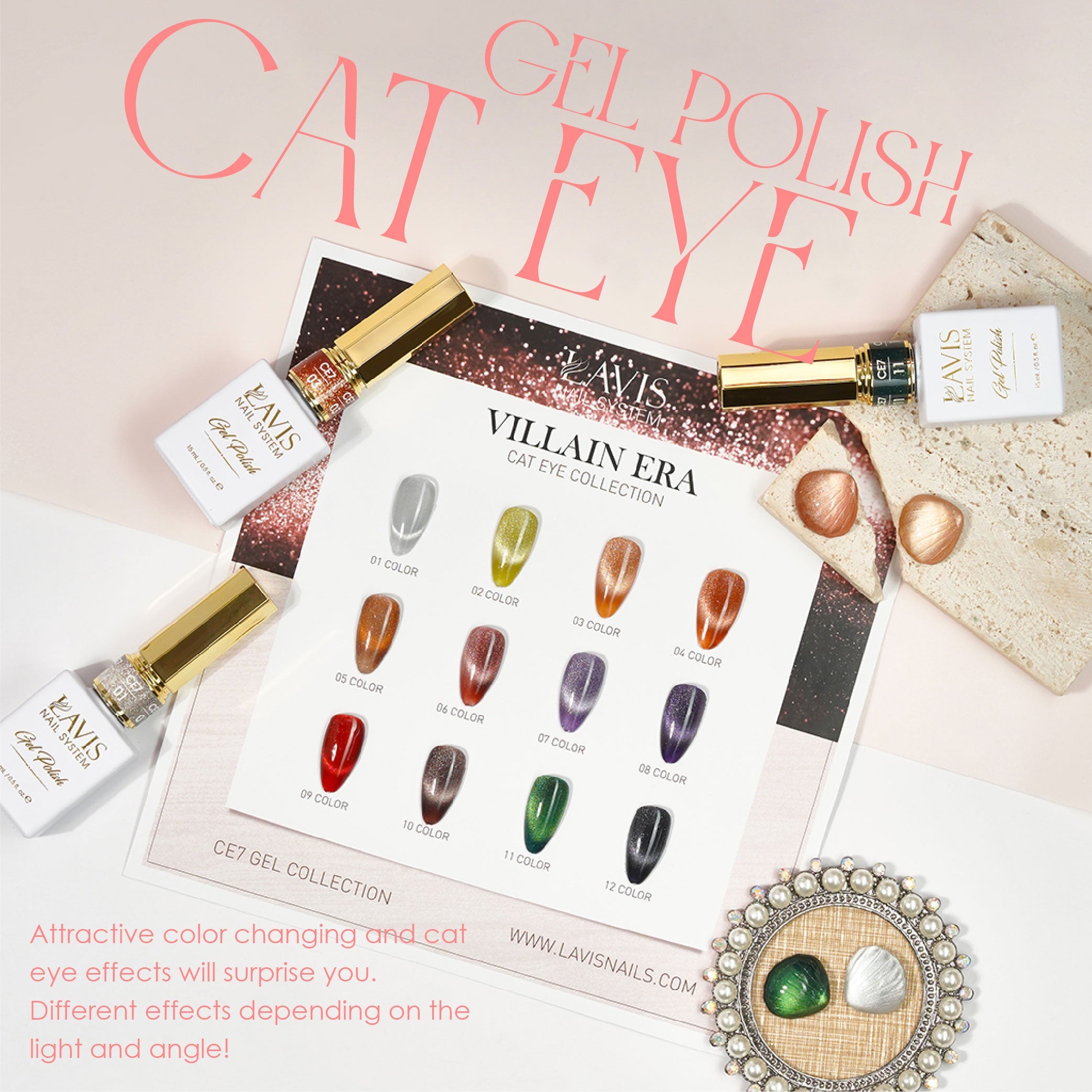 LAVIS Cat Eyes CE7 - 05 - Gel Polish 0.5 oz - VILLIAIN ERA Collection