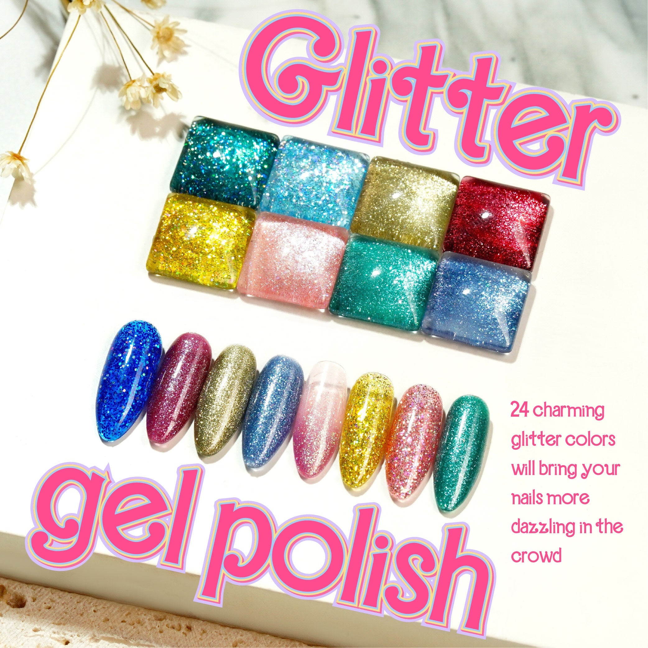 LAVIS Glitter G03 - 04 - Gel Polish 0.5 oz - Barbie Collection