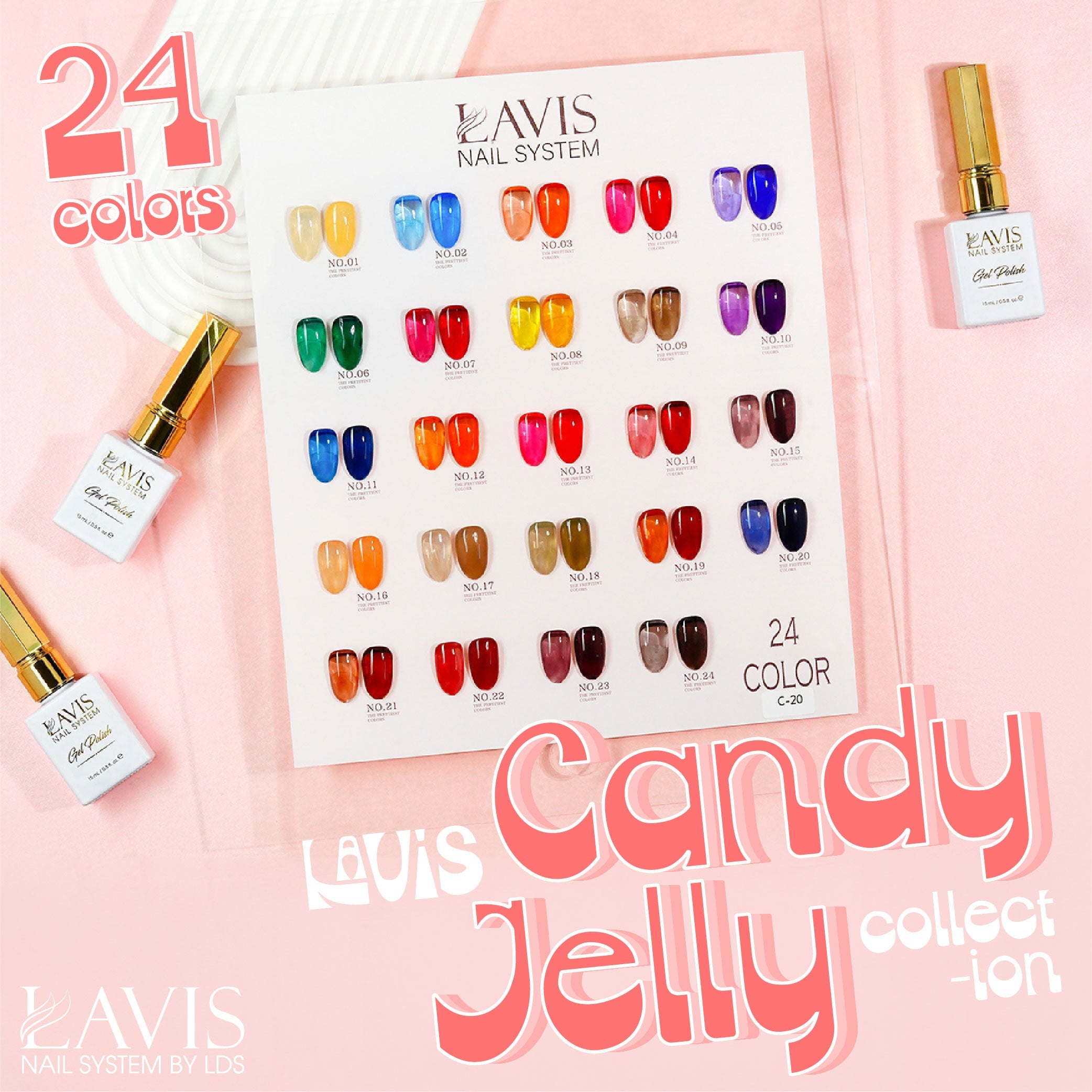 Jelly Gel Polish Colors - Lavis J02-15 - Candy Collection