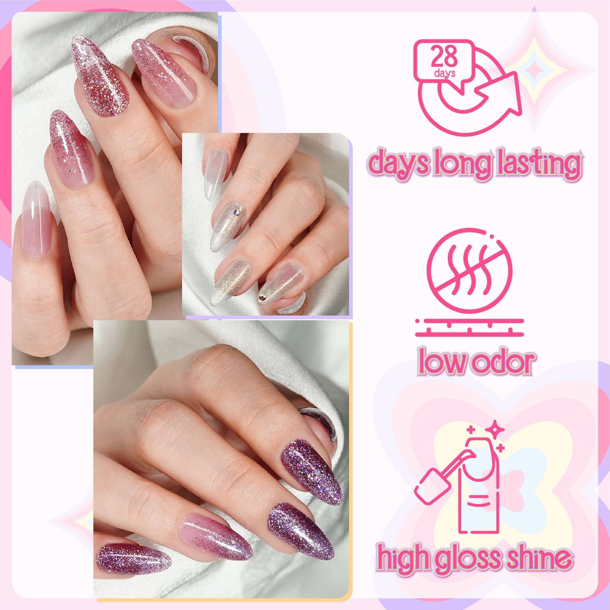 LAVIS Glitter G03 - 17 - Gel Polish 0.5 oz - Barbie Collection