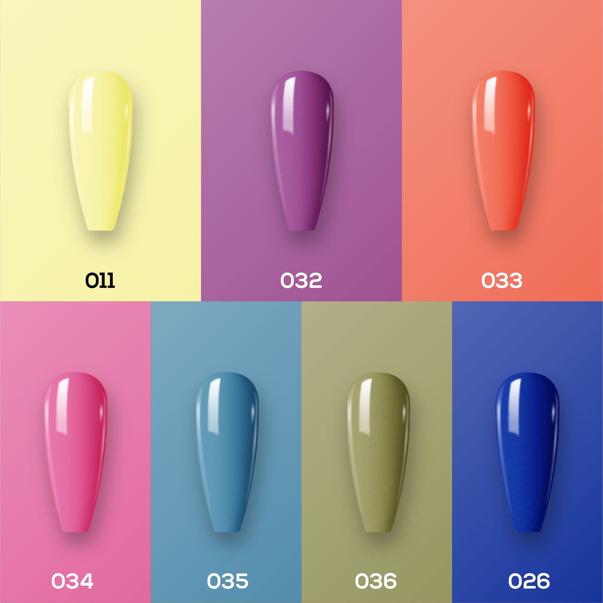 Lavis Holiday Collection: 7 Gel Polishes, 1 Base Gel, 1 Top Gel - WHEN IN TOKYO - 011, 032, 033, 034, 035, 036, 026 + BT