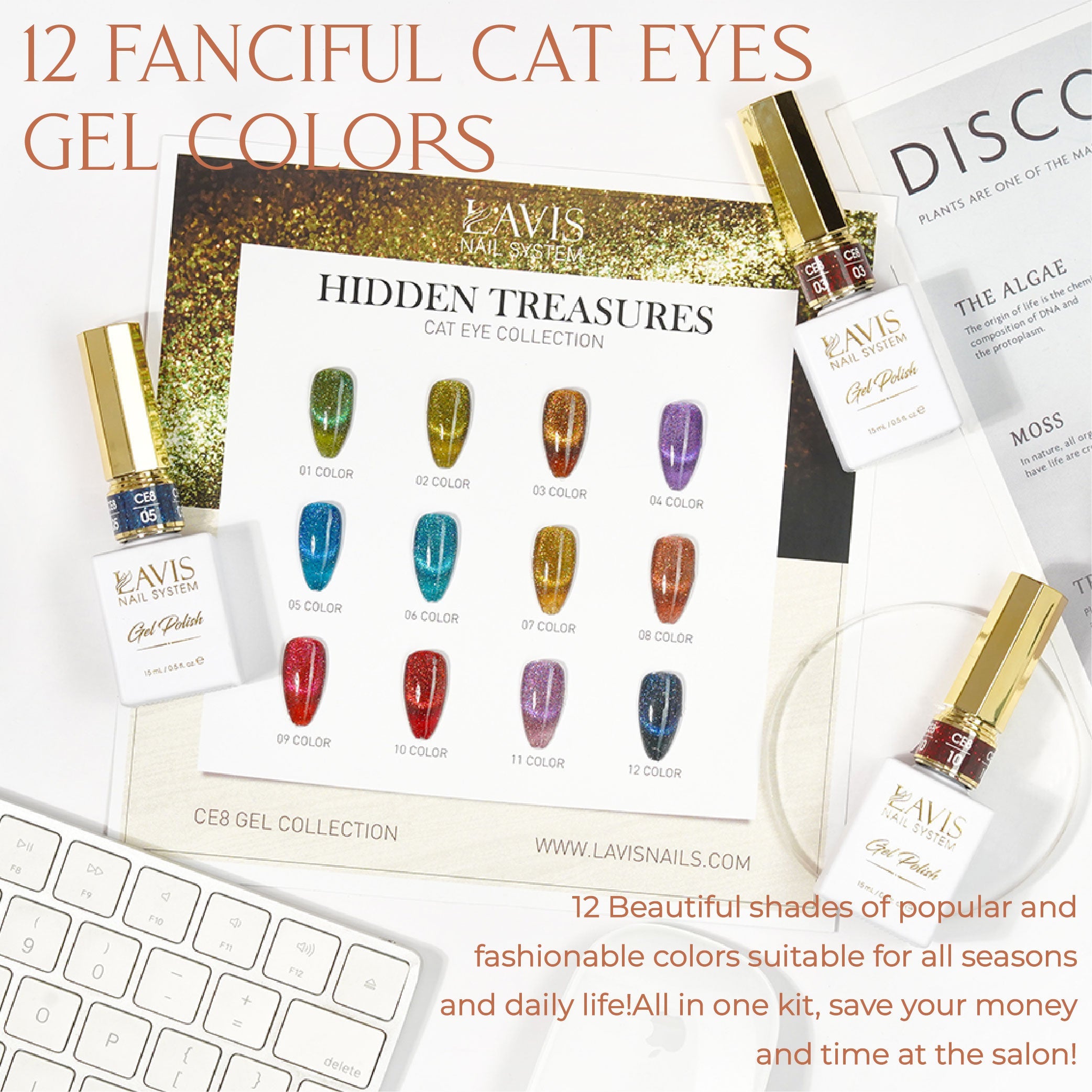 LAVIS Cat Eyes CE8 - 11 - Gel Polish 0.5 oz - Lavis Hidden Treasures Collection