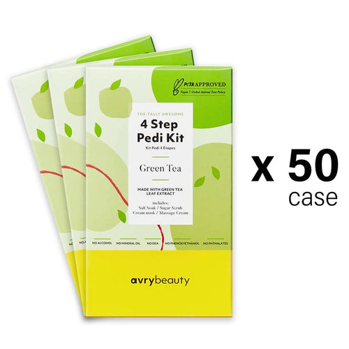 AVRY BEAUTY - 4 Steps Pedi Kit Box of 50 - Green Tea