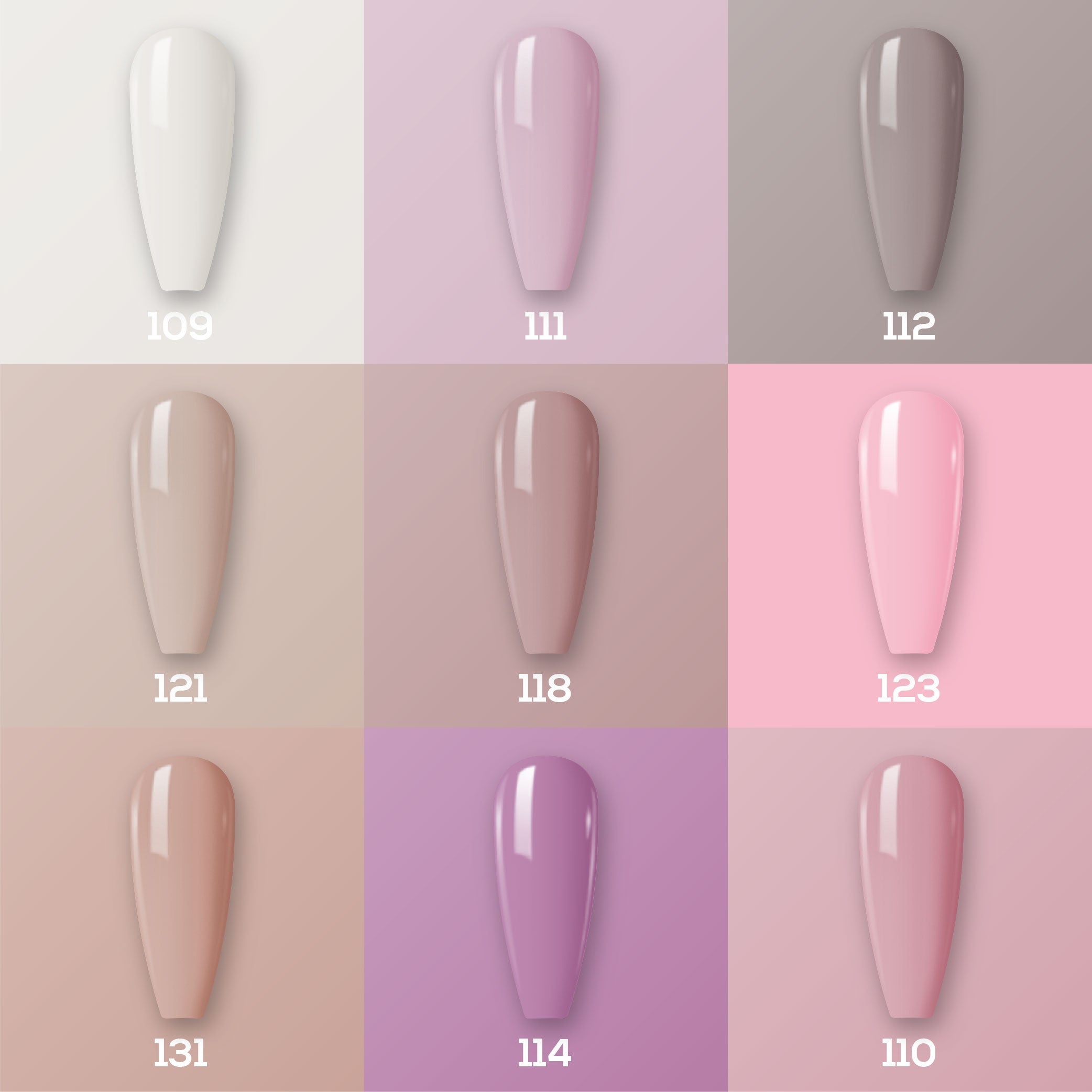 9 Lavis Holiday Gel Nail Polish Collection - SET 01 - 109; 111; 112; 121; 118; 123; 131; 114; 110