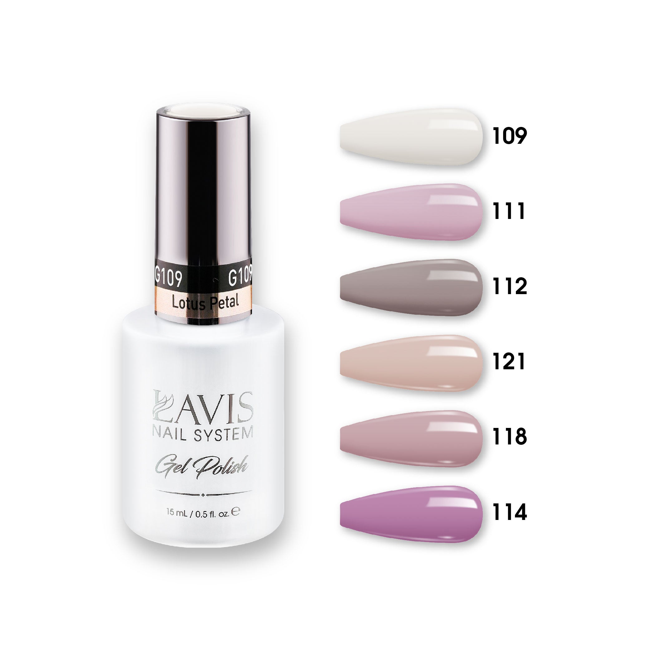 Lavis Gel Color Set 1 (6 colors) : 109; 111; 112; 121; 118; 114