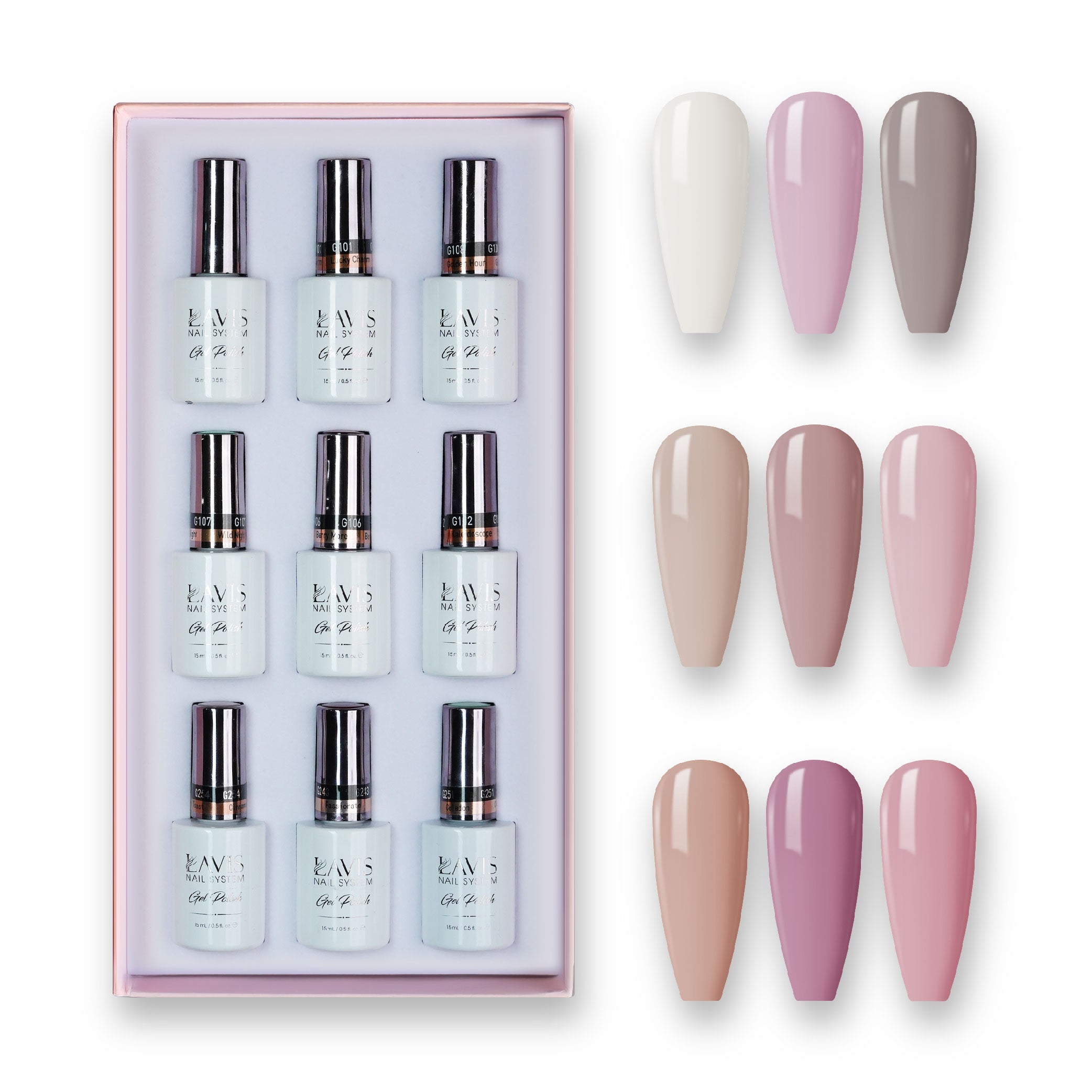 9 Lavis Holiday Gel Nail Polish Collection - SET 01 - 109; 111; 112; 121; 118; 123; 131; 114; 110