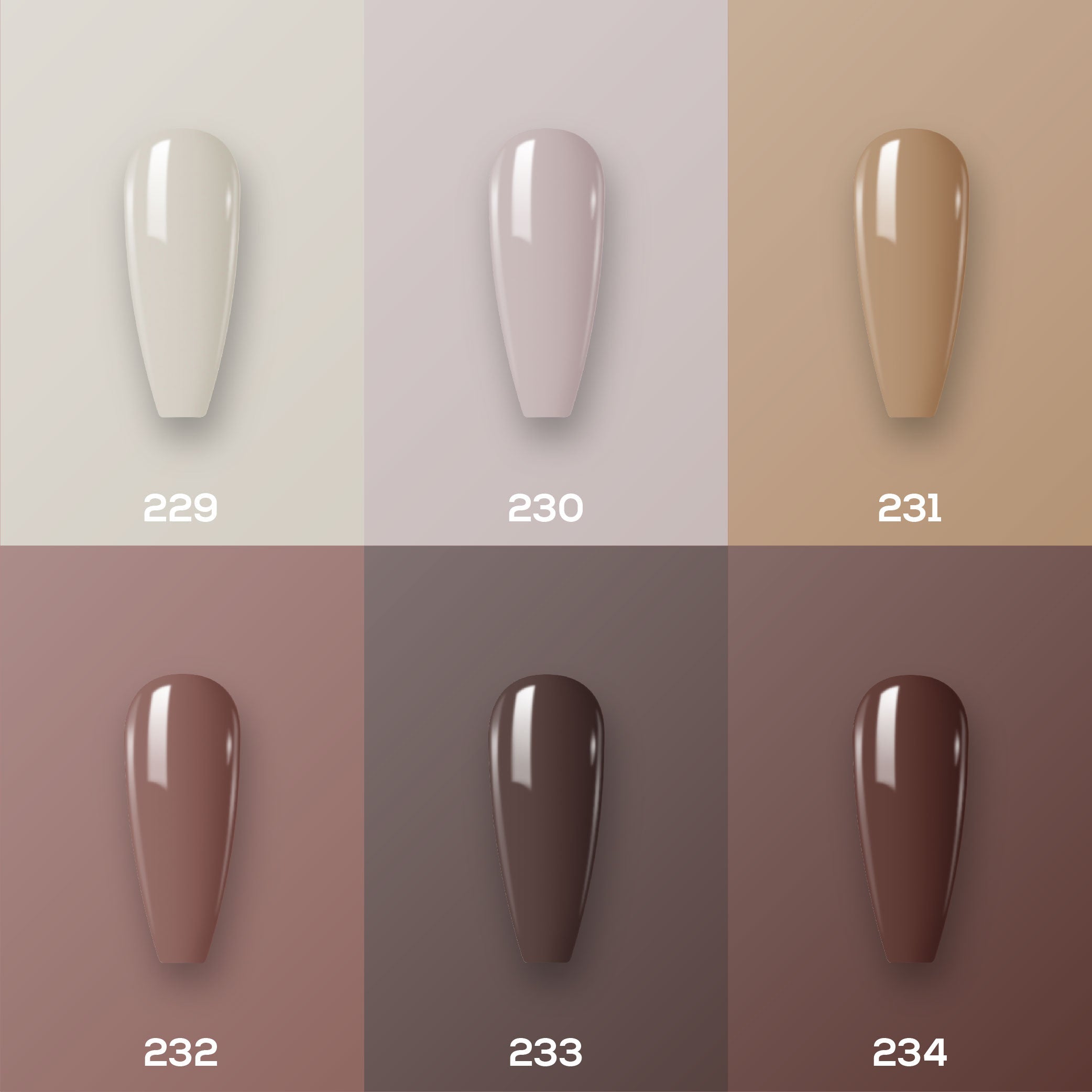 Lavis Healthy Nail Lacquer  Set N10 (6 colors) : 229, 230, 231, 232, 233, 234