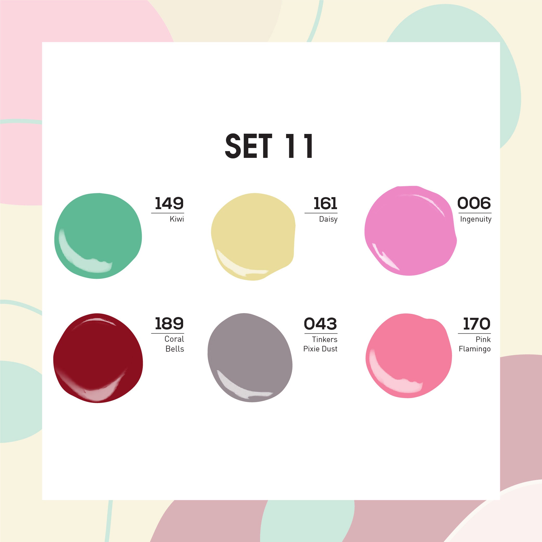 Lavis Gel Color Set 11 (6 colors) : 149; 161; 006; 189; 043; 170