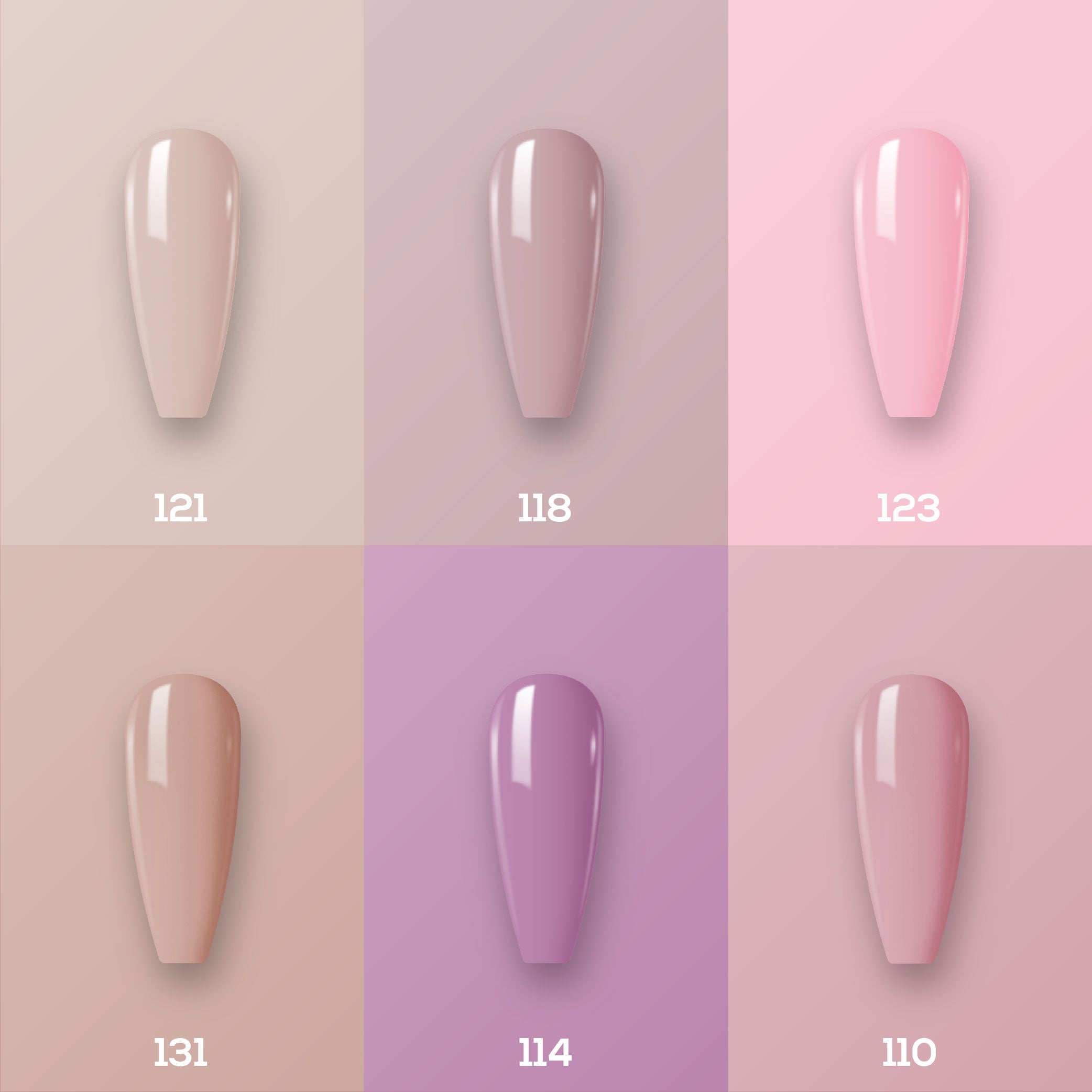 Lavis Healthy Nail Lacquer  Set N1 (6 colors) : 121, 118, 123, 131, 114, 110