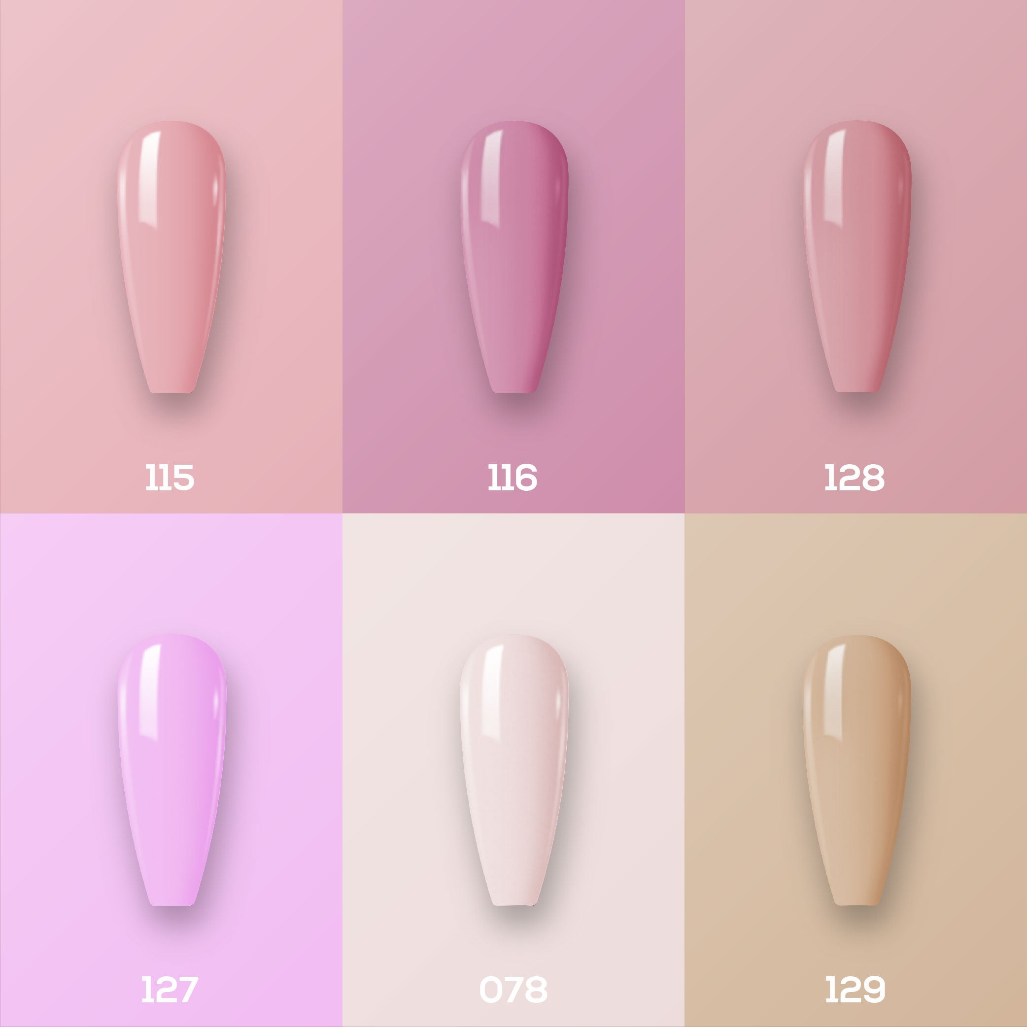 Lavis Healthy Nail Lacquer Set N2 (6 colors): 115, 116, 128, 137, 078, 129