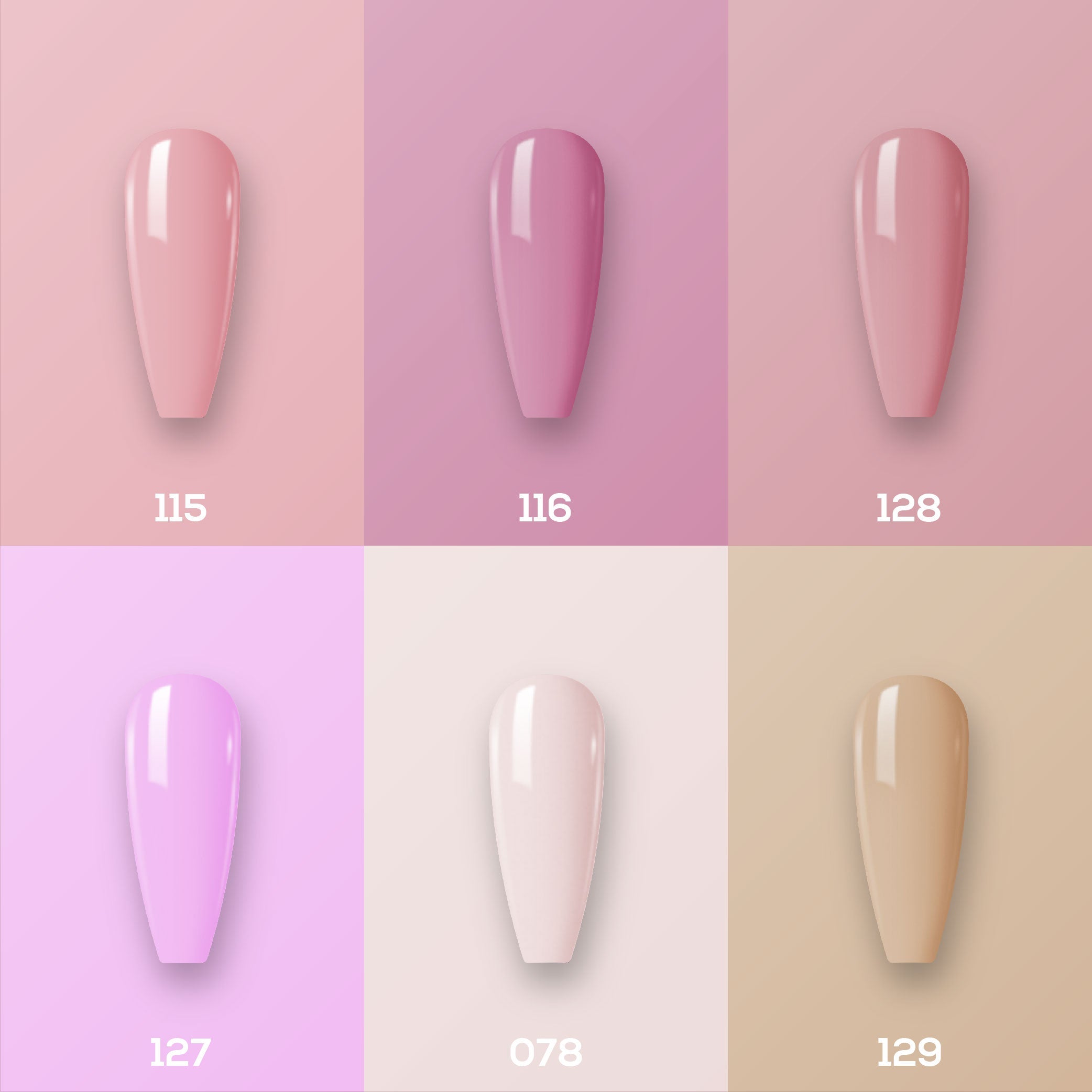 Lavis Nail Lacquer Set N2 (6 colors): 115, 116, 128, 137, 078, 129