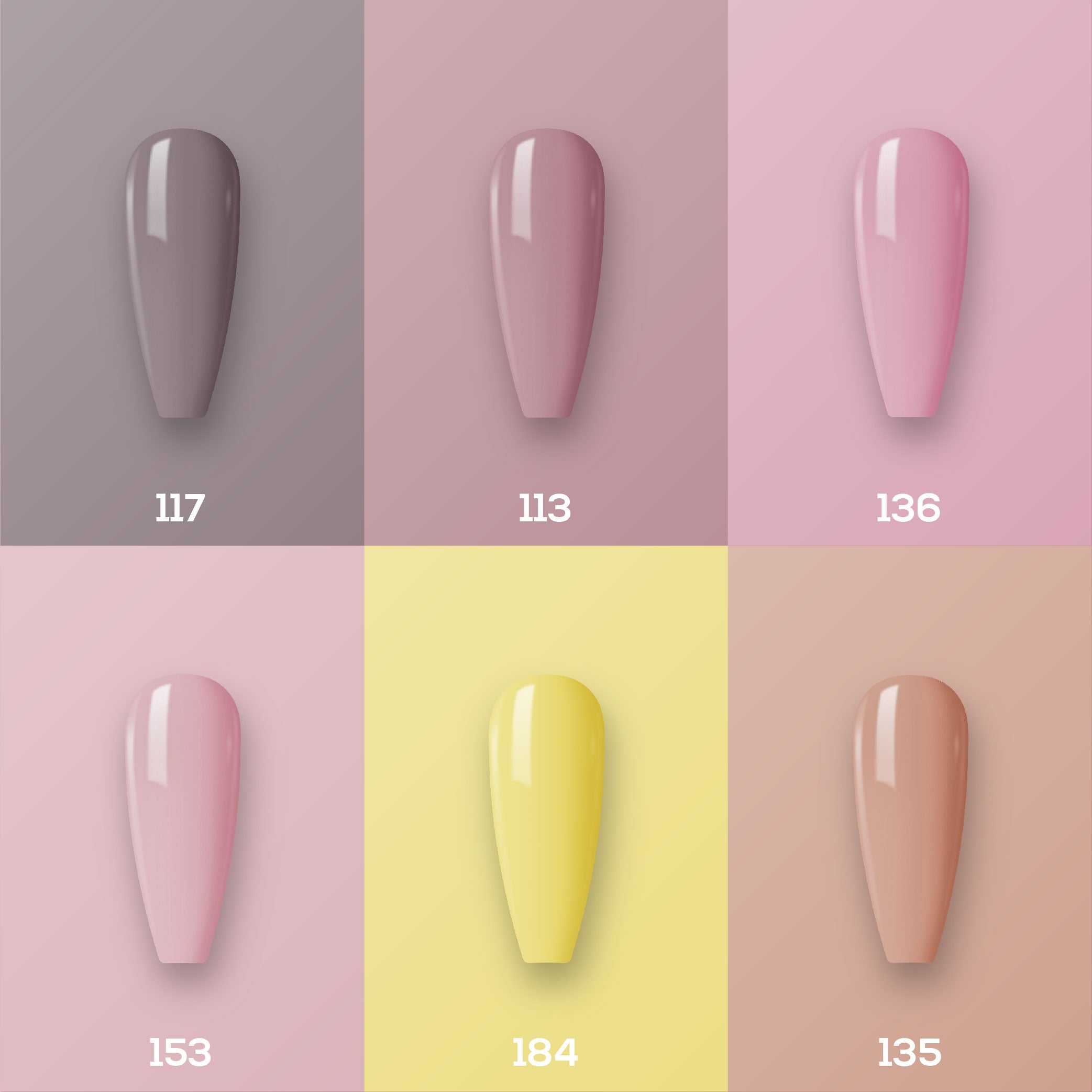 Lavis Healthy Nail Lacquer  Set N3 (6 colors) : 117, 113, 136, 153, 184, 135