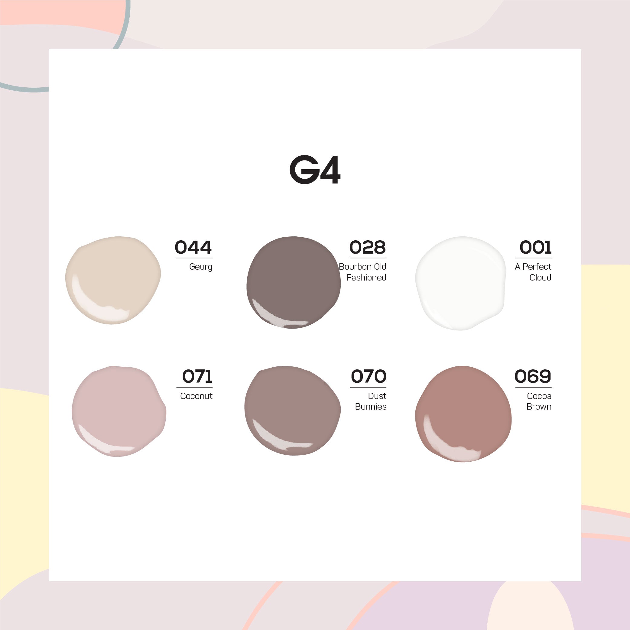 Lavis Gel Color Set G4 (6 colors) : 044, 028, 001, 071, 070, 069