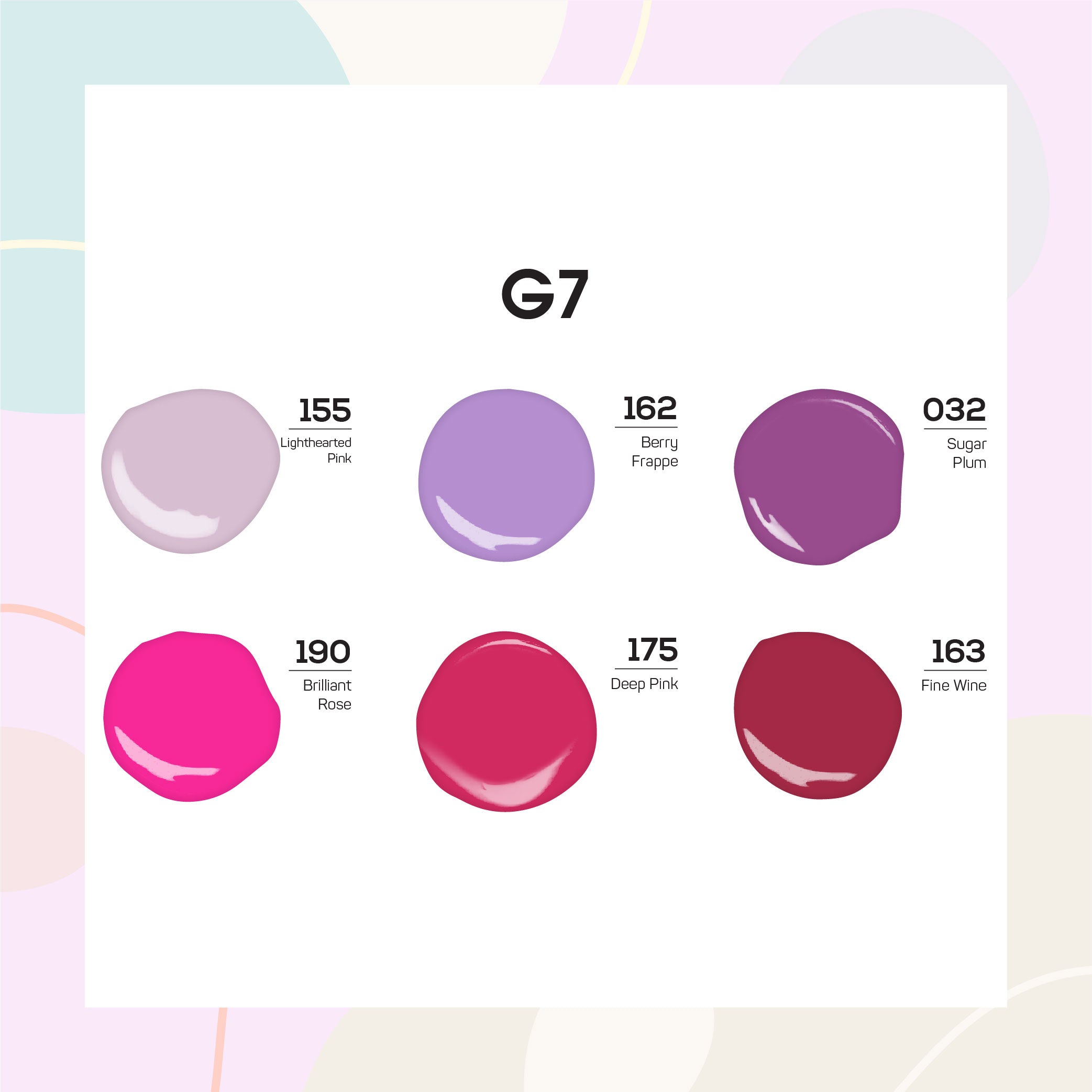 Lavis Gel Color Set G7 (6 colors) : 155, 162, 032, 190, 175, 163