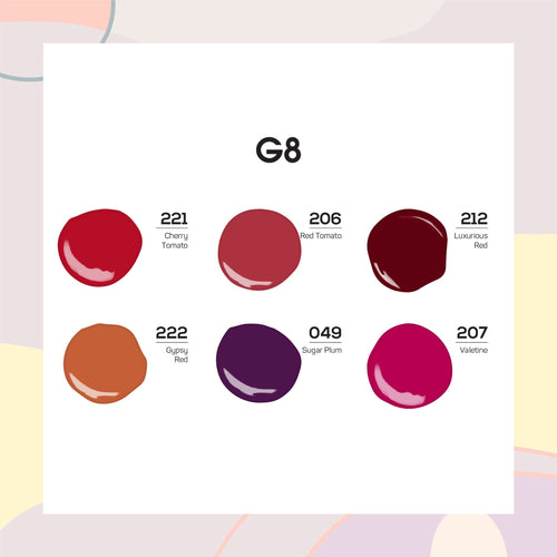 Lavis Gel Color Set G8 (6 colors) : 221, 206, 212, 222, 049, 207