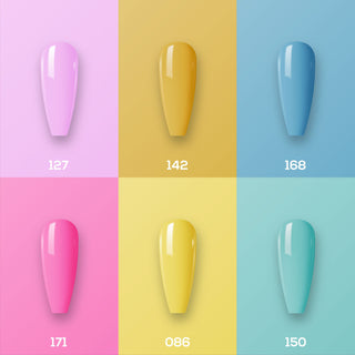 Lavis Healthy Nail Lacquer Summer Set N9 (6 colors) : 127, 142, 168, 171, 086, 150
