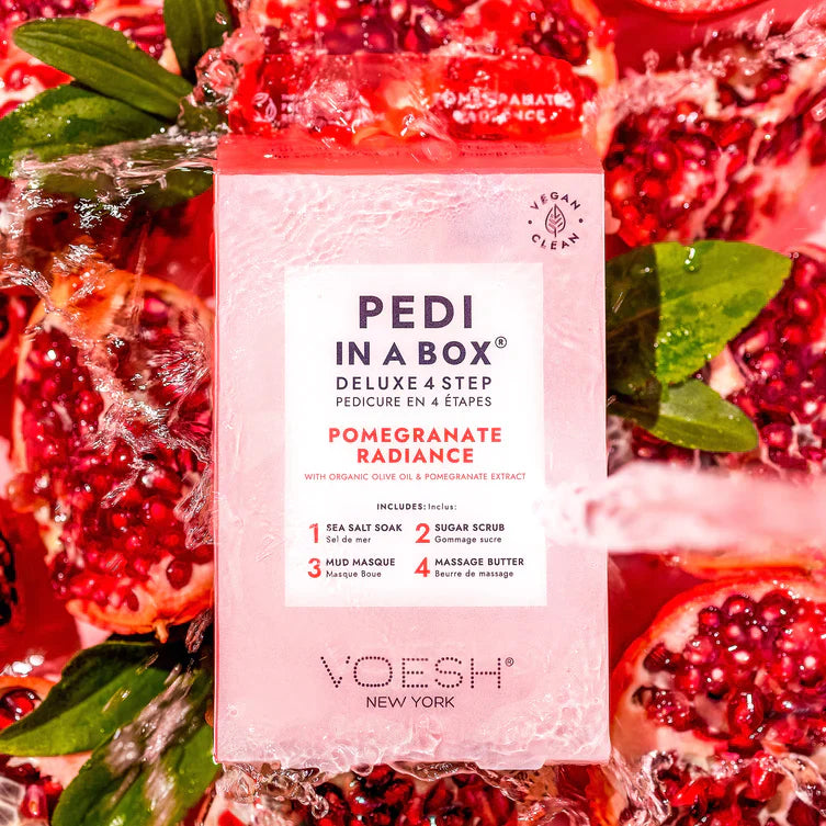 VOESH - CASE OF 50 Pedi a Box (4 Step) - POMEGRANATE RADIANCE