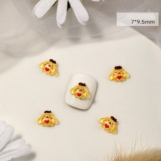 #144 2PCS Lovely Mini Pompompurin Heart Nail Charm