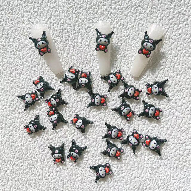 #150 Kuromi Heart Nail Charm (Black)