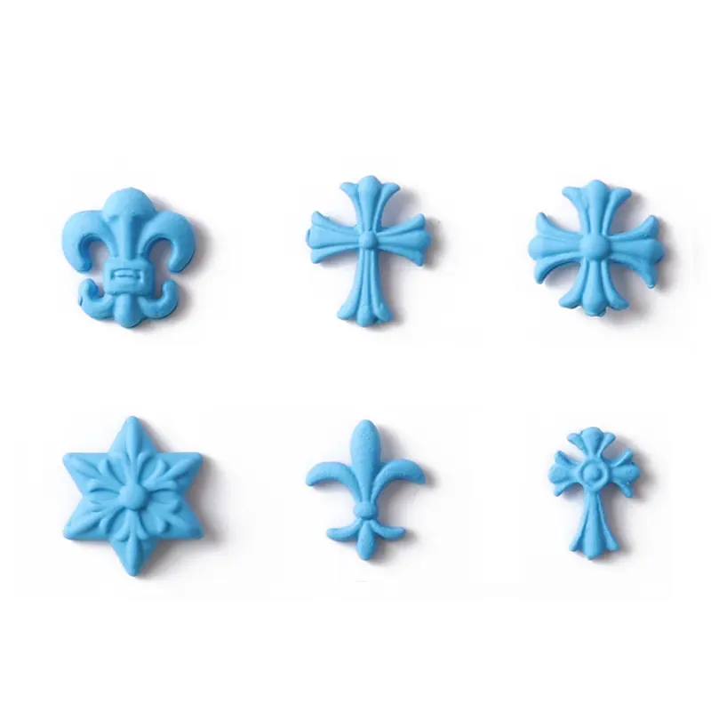 Blue Matte Nail Charm Snowflake