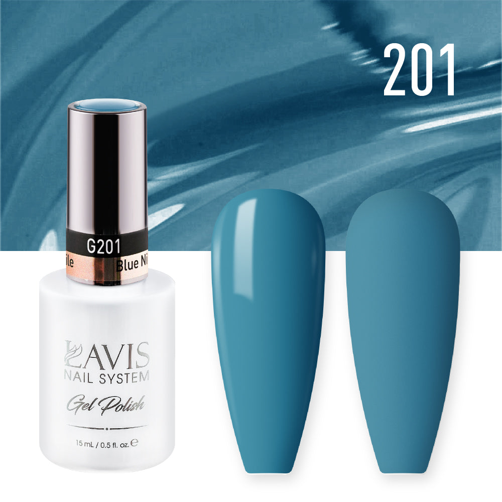 LAVIS 201 Blue Nile - Gel Polish & Matching Nail Lacquer Duo Set - 0.5oz