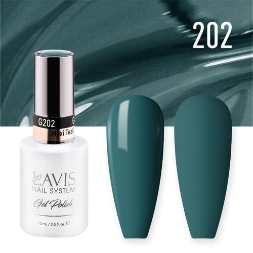 LAVIS 202 Maxi Teal - Gel Polish & Matching Nail Lacquer Duo Set - 0.5oz
