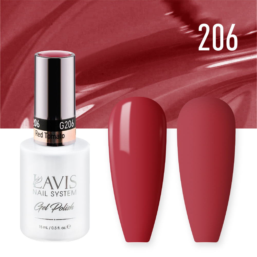 LAVIS 206 Red Tomato - Gel Polish 0.5oz