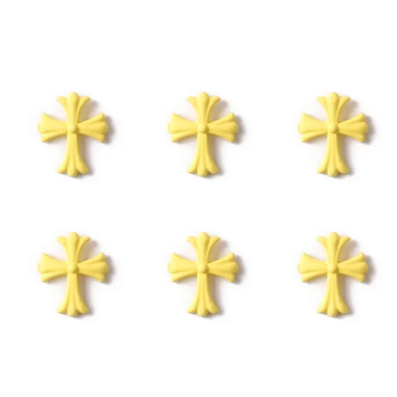 #209-214 2PCS Yellow Matte Nail Charm Medieval