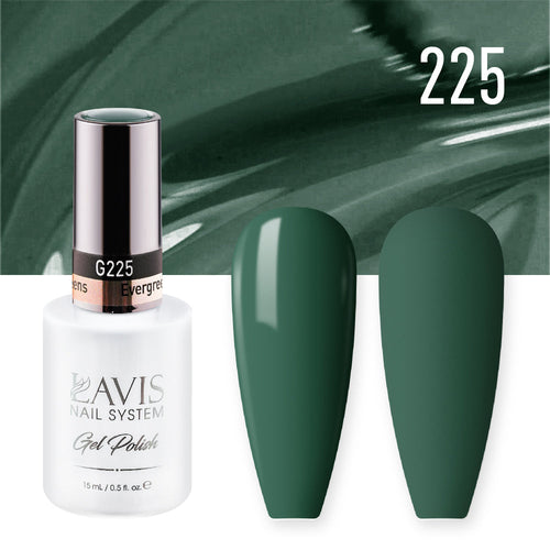 LAVIS 225 Evergreens - Gel Polish & Matching Nail Lacquer Duo Set - 0.5oz