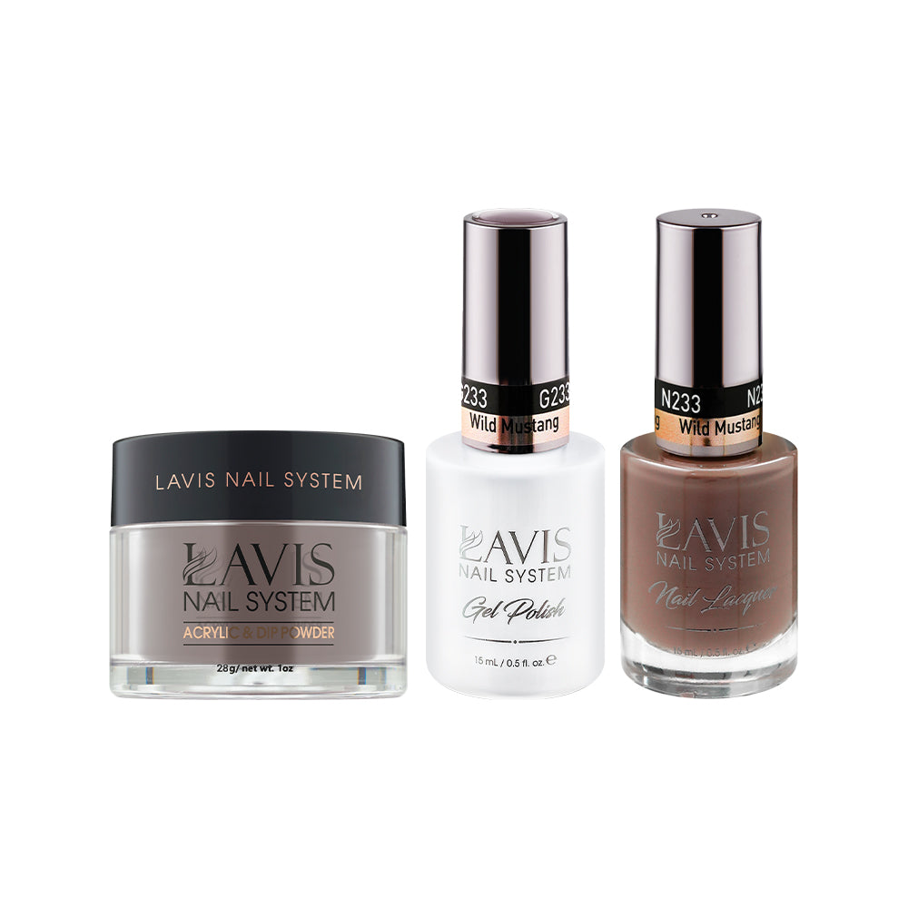 LAVIS 3 in 1 - 233 Wild Mustang - Acrylic & Dip Powder (1oz), Gel & Lacquer