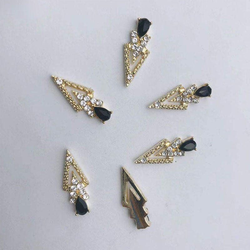 LX2 #200-215 2PCS Rhinestone Double Arrow Nail Charm