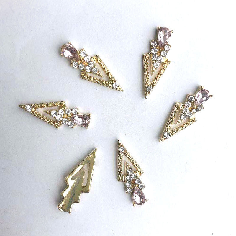 LX2 #200-215 2PCS Rhinestone Double Arrow Nail Charm