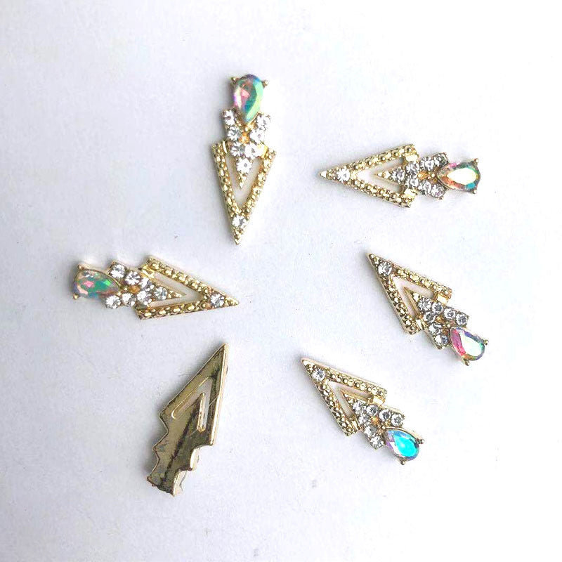 LX2 Rhinestone Double Arrow Nail Charm