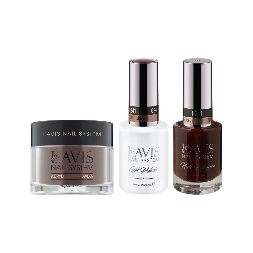 LAVIS 3 in 1 - 241 Whiskey - Acrylic & Dip Powder (1oz), Gel & Lacquer