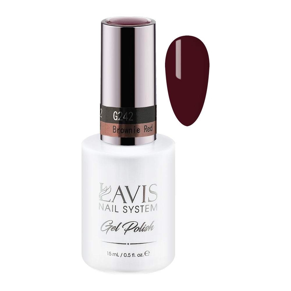 LAVIS 242 Brownie Red - Gel Polish 0.5oz