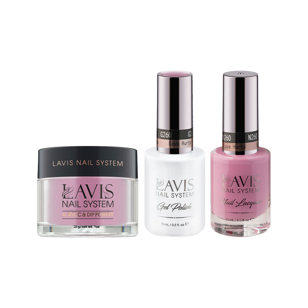 LAVIS 3 in 1 - 260 Love Hurts - Acrylic & Dip Powder (1oz), Gel & Lacquer