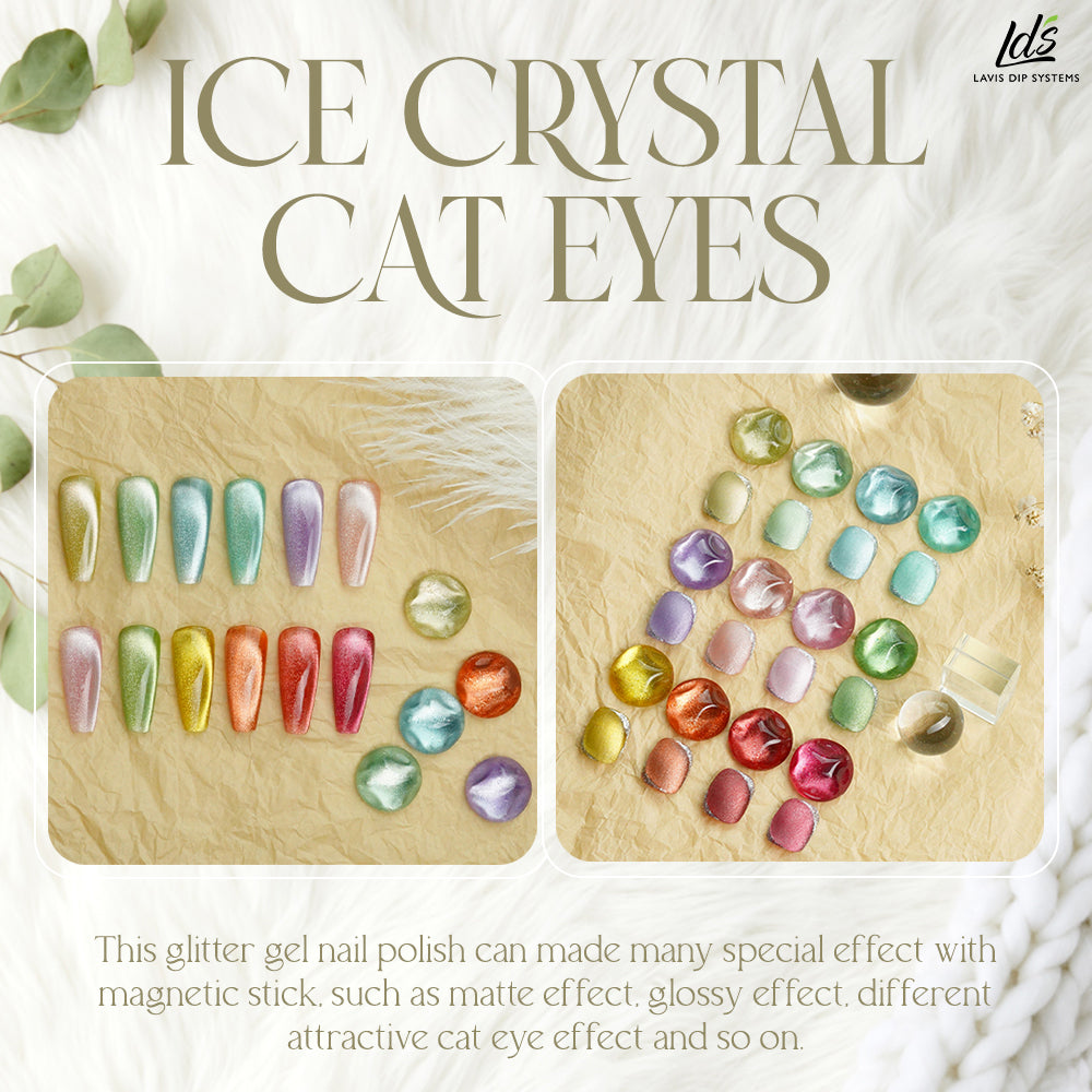 LDS 8 Malachite Green - Gel Polish 0.5 oz - Ice Crystal Cat Eyes
