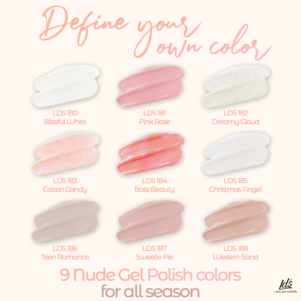 LDS Holiday Healthy Gel Nail Polish Collection - COVER NUDE - 180, 181, 182, 183, 184, 185, 186, 187, 188