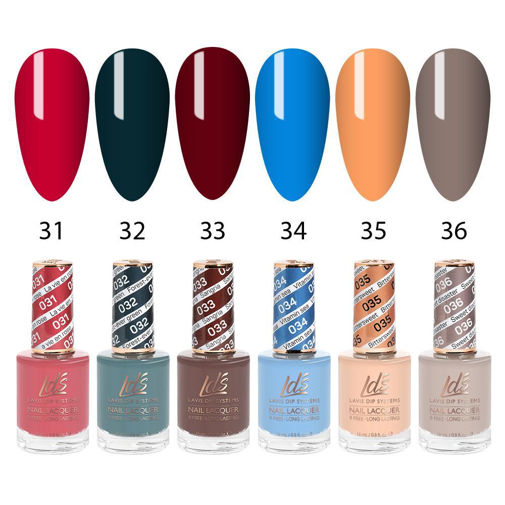 LDS Healthy Nail Lacquer  Set (6 colors) : 31 to 36
