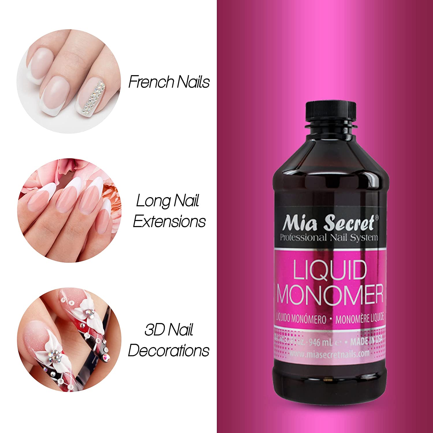  Mia Secret Liquid Monomer - 32oz by Mia Secret sold by DTK Nail Supply