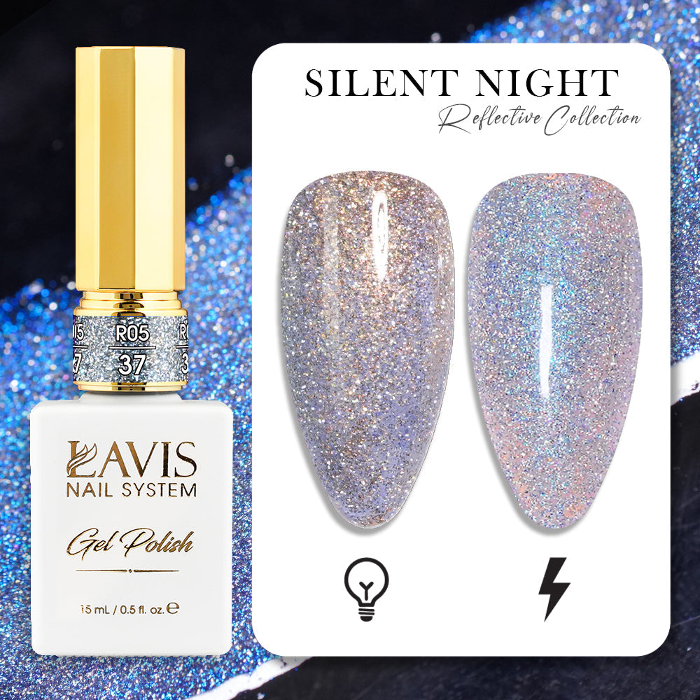 LAVIS Reflective R05 - 37 - Gel Polish 0.5 oz - Silent Night Reflective Collection